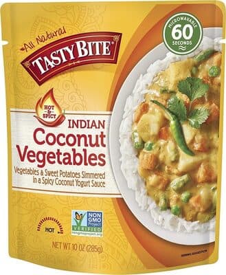 Hot & Spicy Indian Coconut Vegetables & Sweet Potatoes Simmered in a Spicy Coconut Yogurt Sauce
