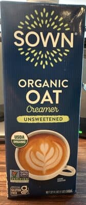 Sown Unsweetened Organic Oat Creamer