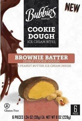 Brownie Batter Edible Cookie Dough With Peanut Butter Ice Cream Bites