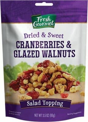 Dried & Sweet Cranberries & Glazed Walnuts Salad Topping