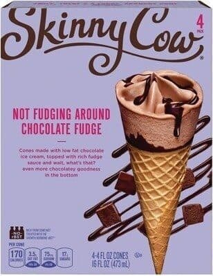 Not Fudging Around Chocolate Fudge Cones Made With Chocolate Light Ice Cream, Topped With Rich Fudge Sauce