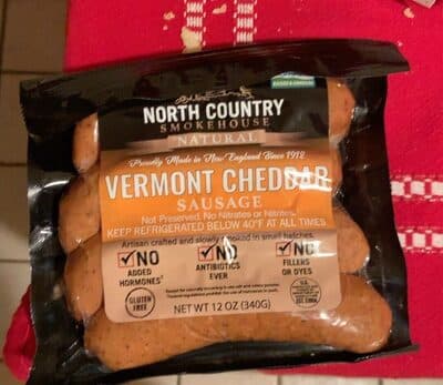 Natural Vermont Cheddar Sausage