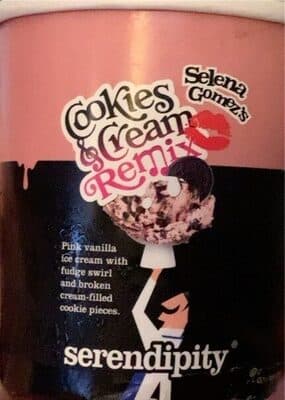 Cookies Cream Remix Pink Vanilla Ice Cream With Thick Fudge Swirl And Broken Cream-Filled Cookie Pieces