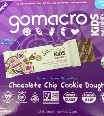 Chocolate Chip Cookie Dough Macrobars