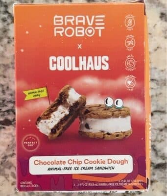 Chocolate Chip Cookie Dough Animal-Free Ice Cream Sandwich