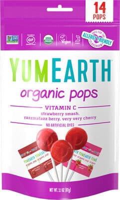 Organic Vitamin C Pops, Strawberry Smash, Razzmatazz Berry, Very Very Cherry