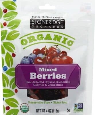 Mixed Berries Hand-Selected Organic Dried Blueberries, Dried Cherries & Dried Cranberries