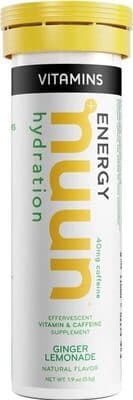 Hydration vitamins with caffeine ginger lemonade