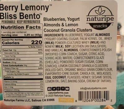 Berry Lemony Blueberries, Lemon Coconut Granola Clusters, Yogurt Almonds Snacks