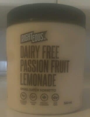 Dairy-Free Passion Fruit Lemonade Sorbetto