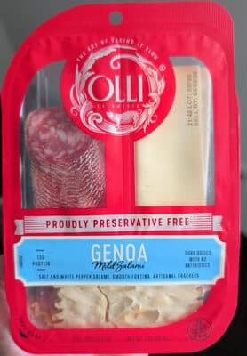 Genoa Mild Salami, Natural Cheese Fontina, Artisanal Crackers