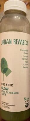 Glow Cucumber, Celery, Lemon, Spinach, E3live, Kale, Parsley Organic Cold-Pressed Juice