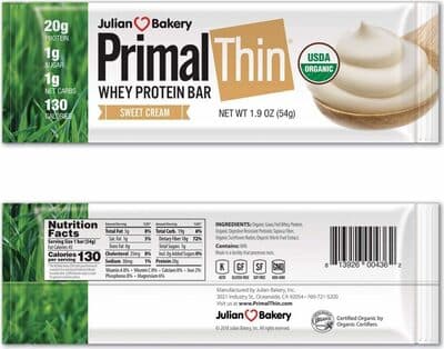 Sweet Cream Whey Protein Bar