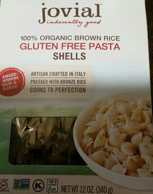100% Organic Brown Rice Gluten Free Pasta, Shells