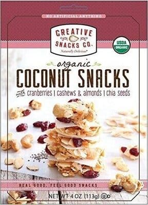 Cranberries, Cashews & Almonds, Chia Seeds Organic Coconut Snacks