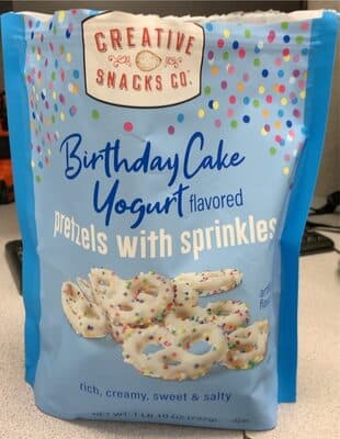 Birthday cake yogurt pretzels