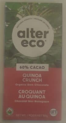 60% Cacao Quinoa Crunch Organic Dark Chocolate