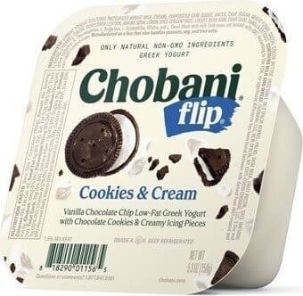 Cookies & Cream Vanilla Chocolate Chip Low-Fat Greek Yogurt With Chocolate Cookies & Creamy Icing Pieces