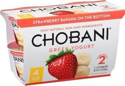 Strawberry Banana on the Bottom Low-Fat Greek Yogurt