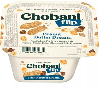 VANILLA LOW-FAT GREEK YOGURT WITH PEANUTS, PEANUT BUTTER CLUSTERS, & MILK CHOCOLATE, PEANUT BUTTER DREAM