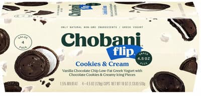 Cookies & Cream Vanilla Chocolate Chip Low-Fat Greek Yogurt With Chocolate Cookies & Creamy Icing Pieces