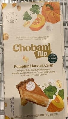 Pumpkin Harvest Crisp Spice Low-Fat Greek Yogurt With Oatmeal Pastry Pieces, Creamy Frosting Chunks & Cinnamon Roasted Pecans