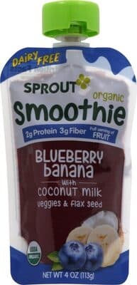 Blueberry Banana with Coconut Milk Veggies & Flax Seed Smoothie