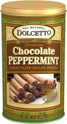 Cream Filled Rolled Wafers, Chocolate Peppermint
