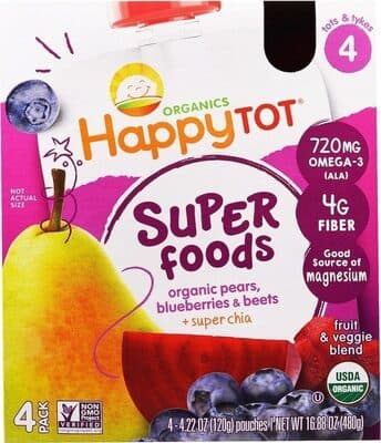 Happy family happy tot purees blueberry pear beet