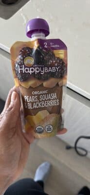 Organic Baby Food, Pears, Squash & Blackberries