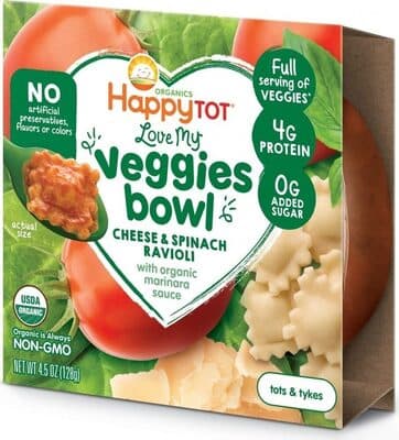 Cheese & Spinach Ravioli With Marinara Sauce Organic Bowl