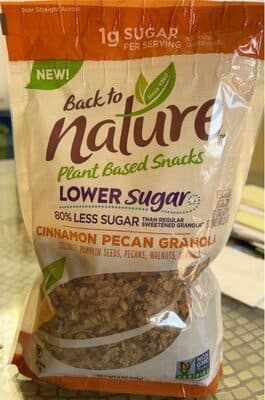 Cinnamon Pecan Granola Coconut, Pumpkin Seeds, Pecans, Walnuts, Almonds Plant Based Snacks