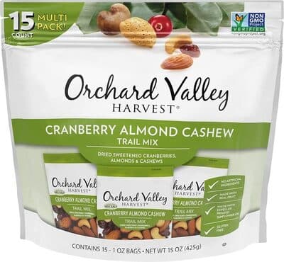 Cranberry Almond Cashew Dried Sweetened Cranberries, Almonds & Cashews Trail Mix