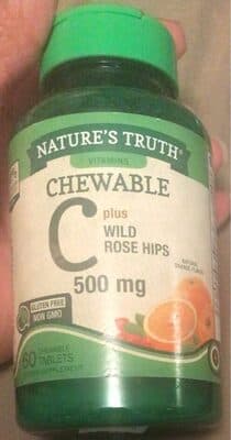 Nature's Truth Plus Wild Rose Hips Chewable Tablets Orange Flavor Vitamin C