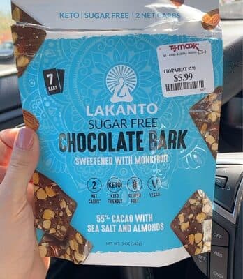 55% Cacao with Sea Salt and Almonds Sugar Free Chocolate Bark
