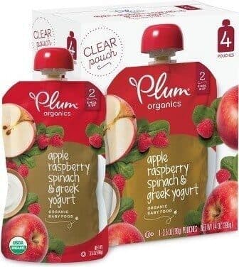 Plum Stage 2 Greek Yogurt Baby Food Raspberry Spinach