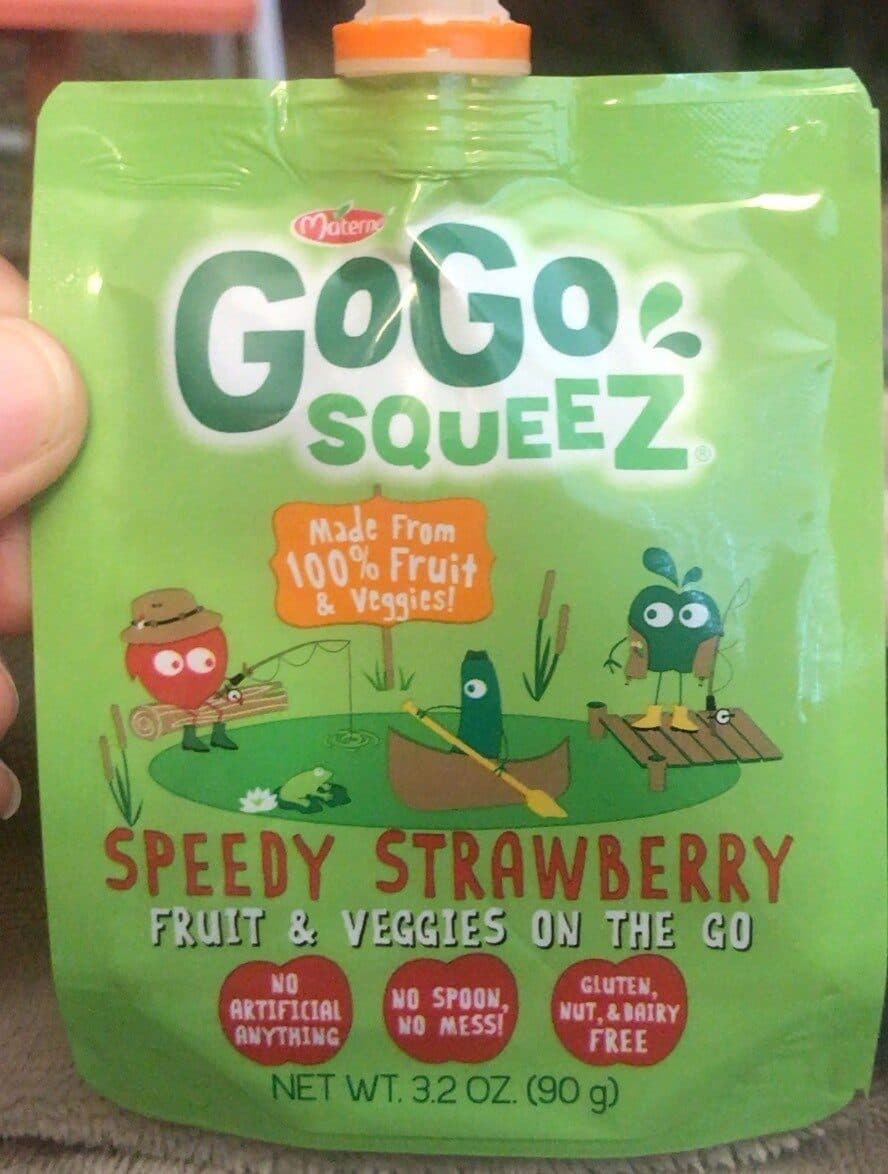 GoGo Squeez Fruit & Veggies On The Go Speedy Strawberry Applesauce