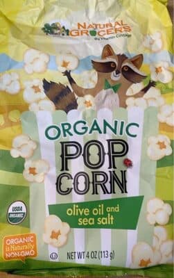 Organic Popcorn Olive Oil and Sea Salt