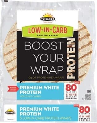 Tumaros Low-In-Carb Wraps Premium White Protein