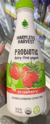 Strawberry Dairy-Free Yogurt Probiotic Cultured Coconut Drink