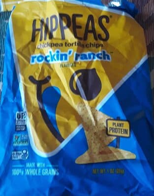 hippeas chickpea tortilla chips, rockin ranch