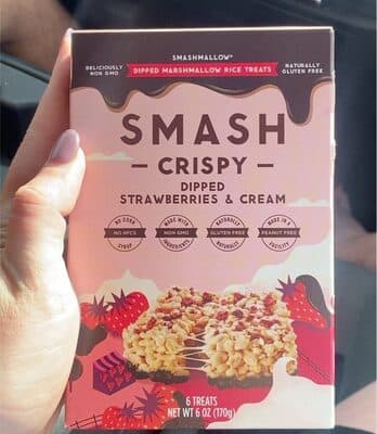 Strawberries & Cream Dipped Marshmallow Rice Treats