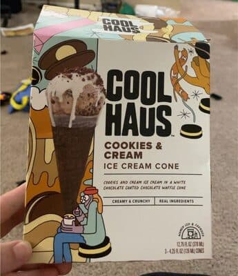 Cookiees and cream ice cream cone