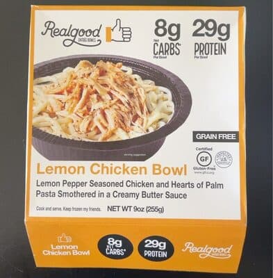 Lemon Chicken Lemon Pepper Seasoned Chicken with Hearts of Palm Pasta Smothered in a Creamy Butter Sauce Entree Bowls