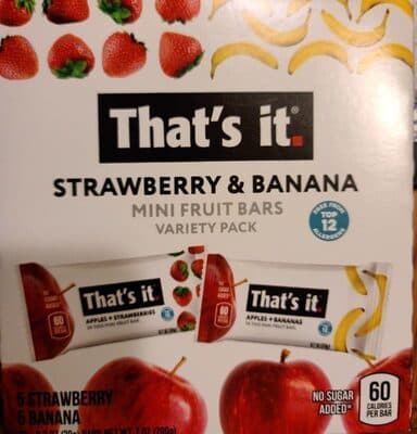 That's It Strawberry and Banana Mini Fruit Bars