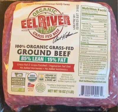 100% Organic grass fed ground beef