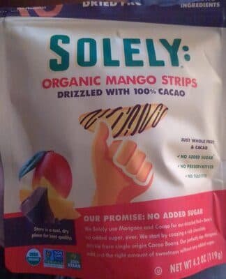 Organic Mango Strips Drizzled with 100% Cacao