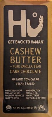 Cashew Butter + Pure Vanilla Bean Organic 70% Cacao Dark Chocolate
