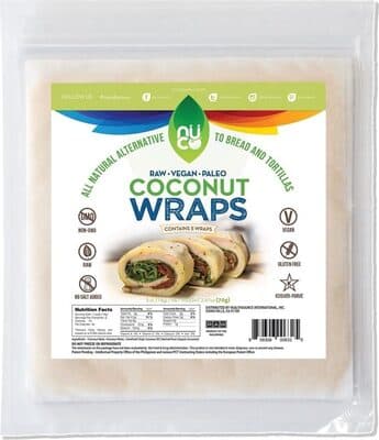 Allnatural paleo glutenfree vegan coconut wraps