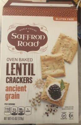 Ancient Grain Gluten Free Oven Baked Lentil Crackers